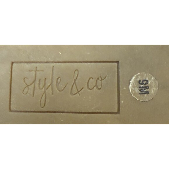 Style & Co Women’s Tan Espadrille Wedge Sandals 9M Open Toe Suede Ankle Strap - Picture 7 of 7